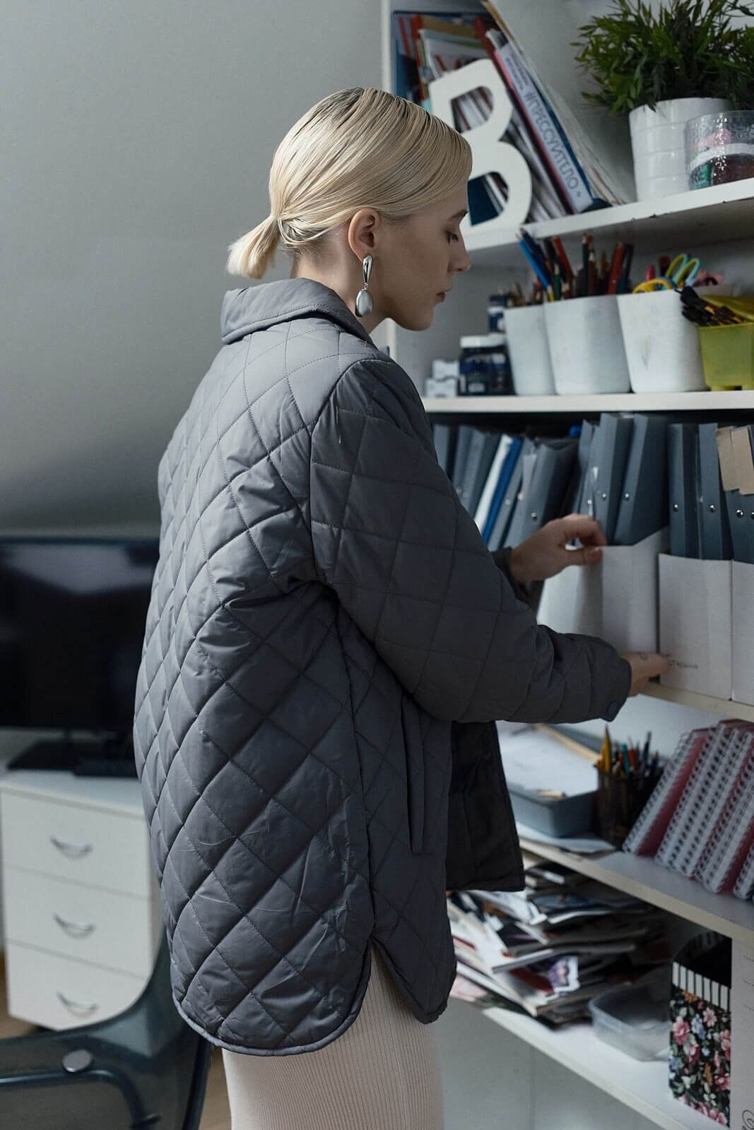 КУРТКА ОТСТРОЧЕННАЯ РОМБАМИ